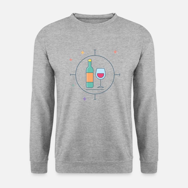Weinliebhaber - Unisex Pullover - Weißgrau meliert