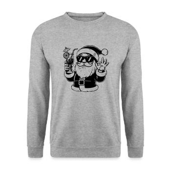 Sunshine santa Claus - Unisex Pullover - Weißgrau meliert - Vorne - Alina (178cm) & Michal (187cm)