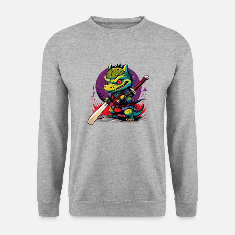 Ninja-Drache 1 - Unisex Pullover - Weißgrau meliert