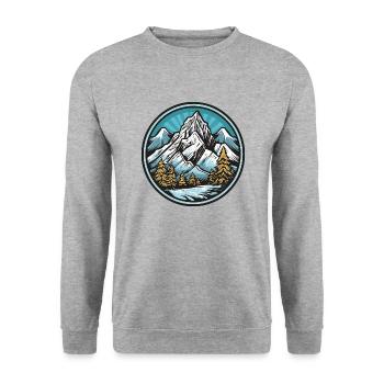 Berge - Unisex Pullover - Weißgrau meliert - Vorne - Alina (178cm) & Michal (187cm)