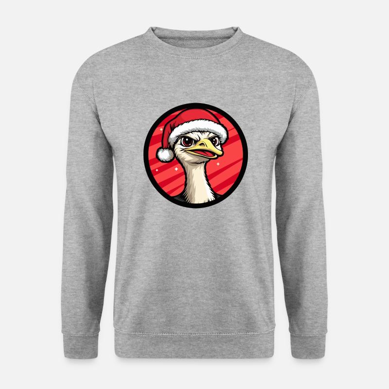 Strauß Weihnachten Tier - Unisex Pullover - Weißgrau meliert