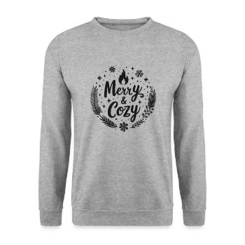 Merry and Cozy - Unisex Sweatshirt - salt & pepper - Front - Alina (178cm) & Michal (187cm)