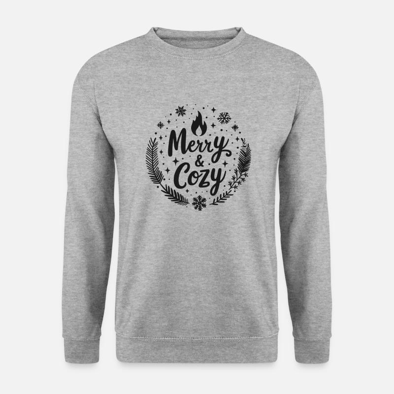 Fröhlich und gemütlich - Unisex Pullover - Weißgrau meliert