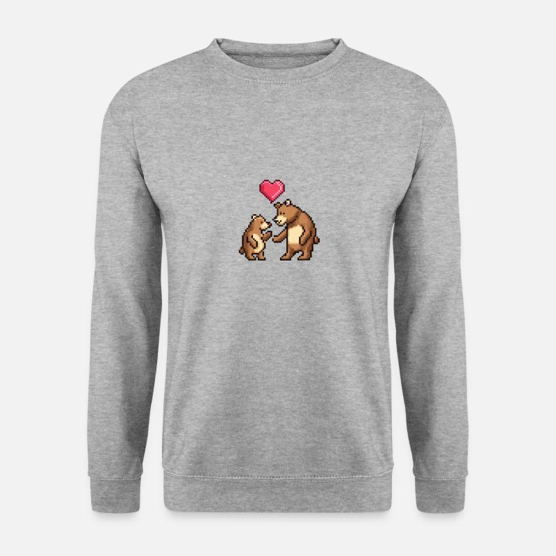 Die Bären-Saga - LIEBEN - Unisex Pullover - Weißgrau meliert