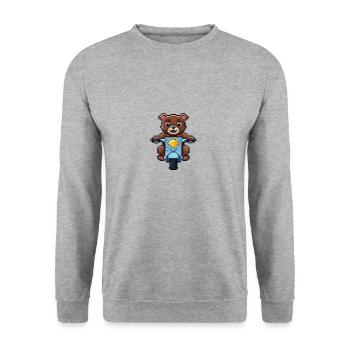 The Bear Saga - SCOOTER - Unisex Sweatshirt - salt & pepper - Front - Alina (178cm) & Michal (187cm)