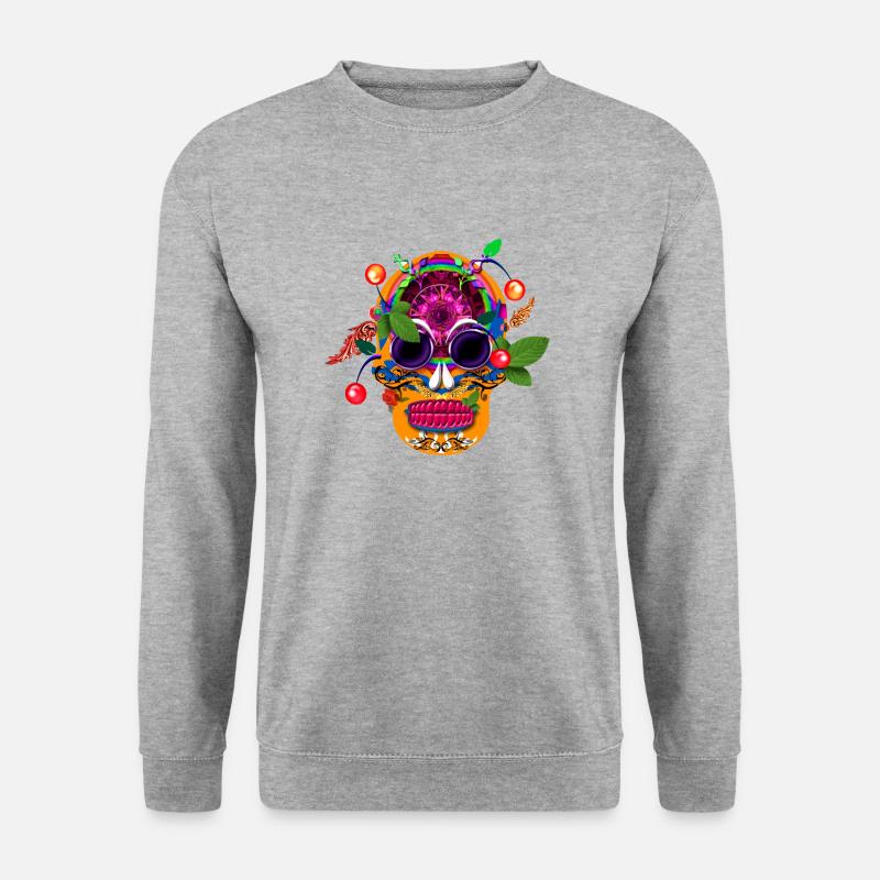 Schädel 11 - Unisex Pullover - Weißgrau meliert