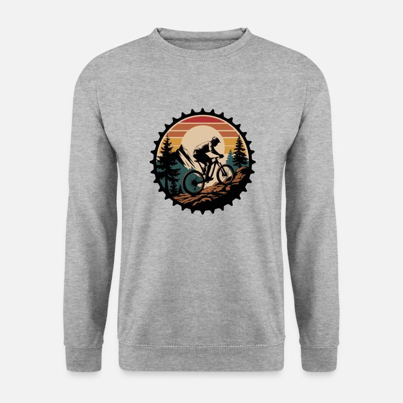 Mountainbiken - Offroad-Biken - Radfahren - Unisex Pullover - Weißgrau meliert