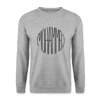 Mohammed - Unisex Sweatshirt - salt & pepper - Front - Alina (178cm) & Michal (187cm)
