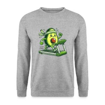 A sporty avocado - Unisex Sweatshirt - salt & pepper - Front - Alina (178cm) & Michal (187cm)