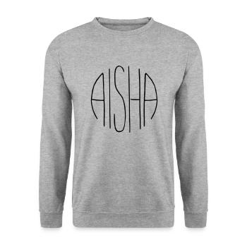 Aisha - Sweat-shirt Unisexe - gris chiné - Devant - Alina (178cm) & Michal (187cm)