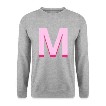 Letter m pink pop and modern - Unisex Sweatshirt - salt & pepper - Front - Alina (178cm) & Michal (187cm)