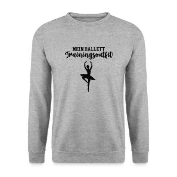 Ballerina MEIN BALLETT TRAININGSOUTFIT Ballet Tanz - Unisex Pullover - Weißgrau meliert - Vorne - Alina (178cm) & Michal (187cm)