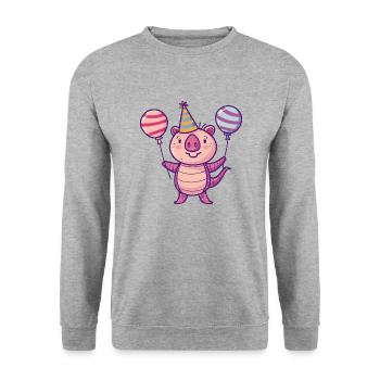 Armadillo Birthday Baby - Unisex Sweatshirt - salt & pepper - Front - Alina (178cm) & Michal (187cm)