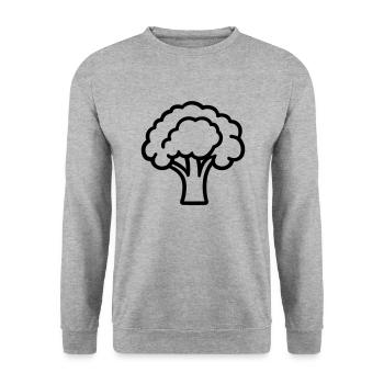 broccoli - Unisex Sweatshirt - salt & pepper - Front - Alina (178cm) & Michal (187cm)