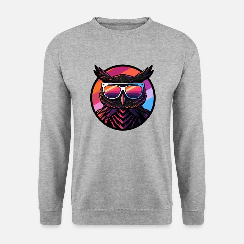 Eule Cool Sommer - Unisex Pullover - Weißgrau meliert