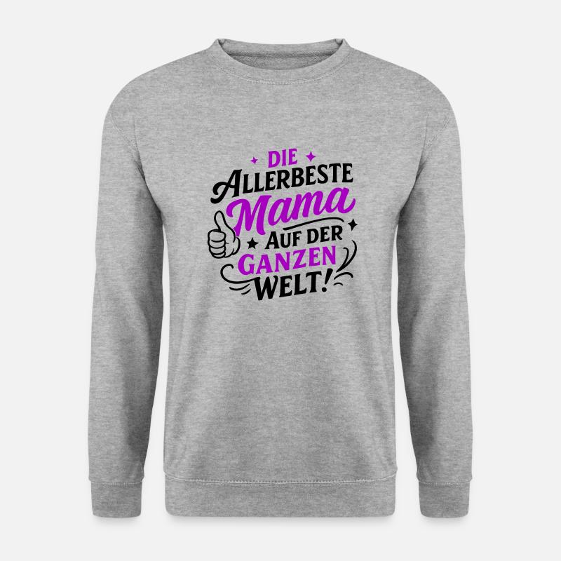 Beste Mama Spruch - Unisex Pullover - Weißgrau meliert