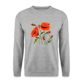 Fleur - Sweat-shirt Unisexe - gris chiné - Devant - Alina (178cm) & Michal (187cm)