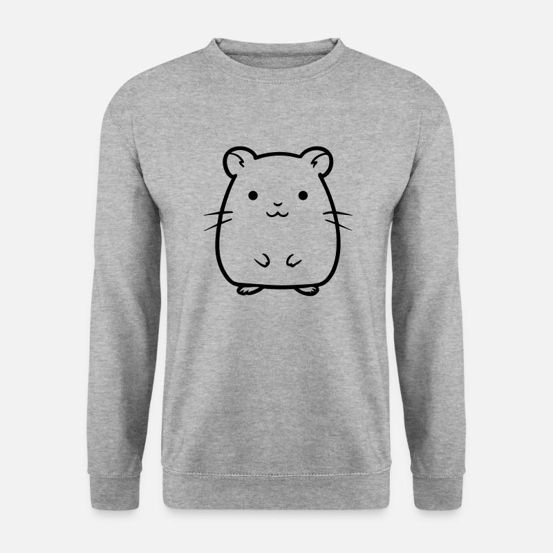 Hamster - Unisex Pullover - Weißgrau meliert