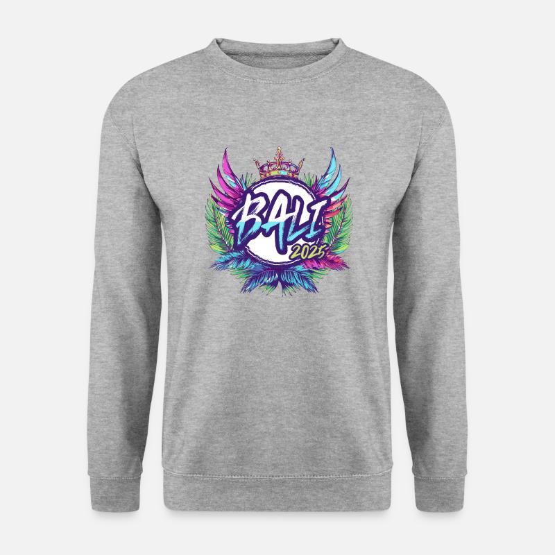 Bali 2025 Bunt - Unisex Pullover - Weißgrau meliert