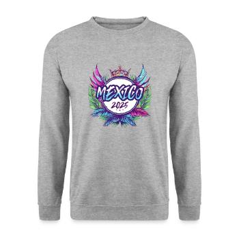 Mexique 2025 Coloré - Sweat-shirt Unisexe - gris chiné - Devant - Alina (178cm) & Michal (187cm)