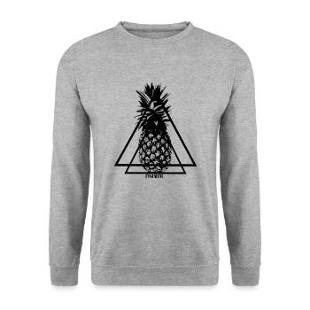 Pineapple - Unisex Pullover - Weißgrau meliert - Vorne - Alina (178cm) & Michal (187cm)