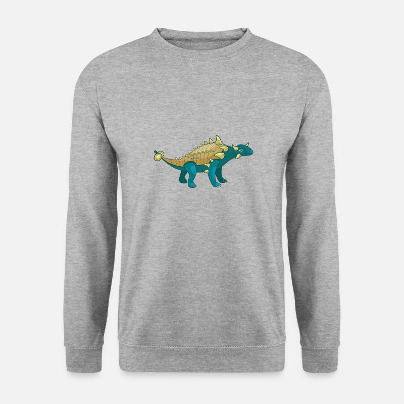 Dinosaurier Ankylosaurus - Unisex Pullover - Weißgrau meliert