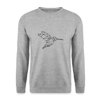 Hummingbird geometric - Unisex Sweatshirt - salt & pepper - Front - Alina (178cm) & Michal (187cm)
