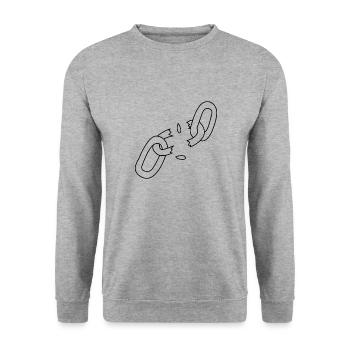 Kette - Unisex Pullover - Weißgrau meliert - Vorne - Alina (178cm) & Michal (187cm)