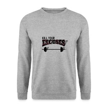 Kill your excuses - Unisex Sweatshirt - salt & pepper - Front - Alina (178cm) & Michal (187cm)