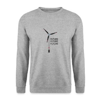 Windrad - Unisex Pullover - Weißgrau meliert - Vorne - Alina (178cm) & Michal (187cm)