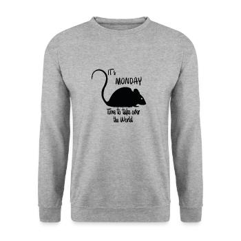 Souris - Sweat-shirt Unisexe - gris chiné - Devant - Alina (178cm) & Michal (187cm)