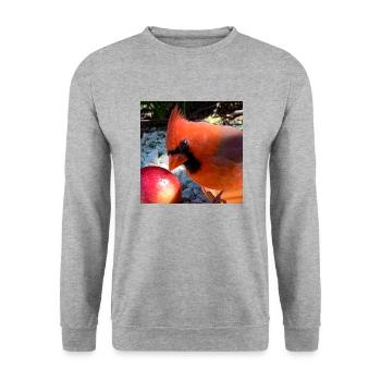 Nördlicher Kardinal - Unisex Pullover - Weißgrau meliert - Vorne - Alina (178cm) & Michal (187cm)