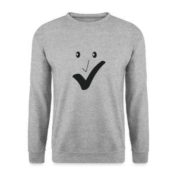 Fine smile - Fine face A04. - Unisex Sweatshirt - salt & pepper - Front - Alina (178cm) & Michal (187cm)