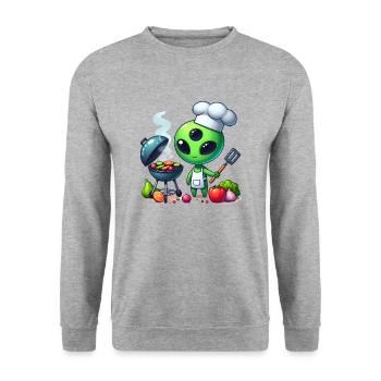 Alien Koch - Sweat-shirt Unisexe - gris chiné - Devant - Alina (178cm) & Michal (187cm)