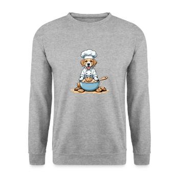 Dog Chef Dog Friends Gift Cookie Cookies - Unisex Sweatshirt - salt & pepper - Front - Alina (178cm) & Michal (187cm)