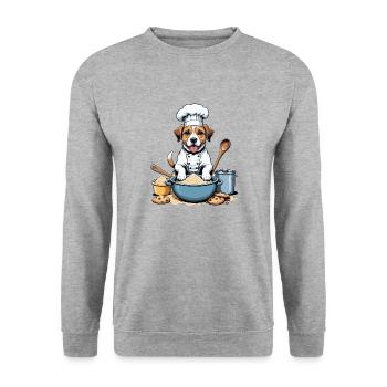 Dog Chef Dog Friends Gift Cookie Cookies - Unisex Sweatshirt - salt & pepper - Front - Alina (178cm) & Michal (187cm)