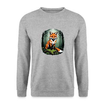 Fox Fox Flowers Cute Gift Animal Love for Women - Unisex Sweatshirt - salt & pepper - Front - Alina (178cm) & Michal (187cm)