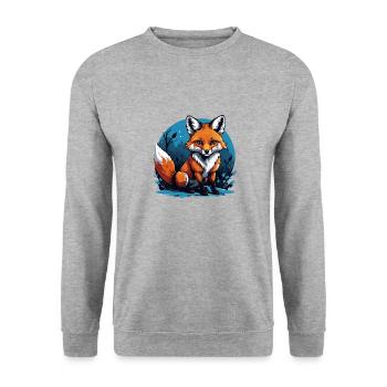 Fox Fox Flowers Cute Gift Animal Love for Women - Unisex Sweatshirt - salt & pepper - Front - Alina (178cm) & Michal (187cm)