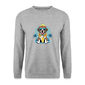 Vacances pour chiens Vacances pour chiens Île d’Hawaï Mer - Sweat-shirt Unisexe - gris chiné - Devant - Alina (178cm) & Michal (187cm)
