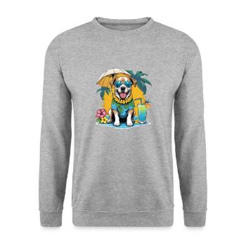 Vacances pour chiens Vacances pour chiens Île d’Hawaï Mer - Sweat-shirt Unisexe - gris chiné - Devant - Alina (178cm) & Michal (187cm)