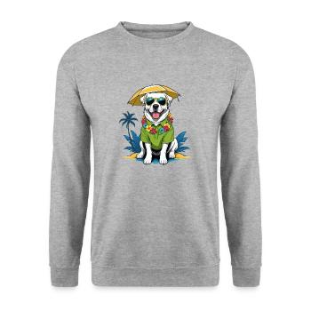Vacances pour chiens Vacances pour chiens Île d’Hawaï Mer - Sweat-shirt Unisexe - gris chiné - Devant - Alina (178cm) & Michal (187cm)
