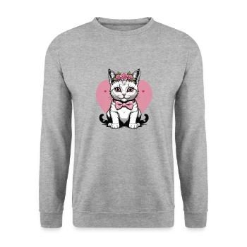 Sweet Cat Sweet Cat Bride Wedding Wedding Marry Love - Unisex Sweatshirt - salt & pepper - Front - Alina (178cm) & Michal (187cm)