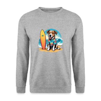 Vacances pour chiens Vacances pour chiens Île d’Hawaï Mer - Sweat-shirt Unisexe - gris chiné - Devant - Alina (178cm) & Michal (187cm)