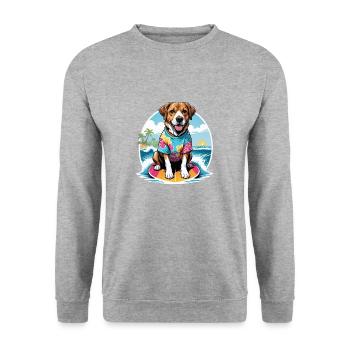 Vacances pour chiens Vacances pour chiens Île d’Hawaï Mer - Sweat-shirt Unisexe - gris chiné - Devant - Alina (178cm) & Michal (187cm)
