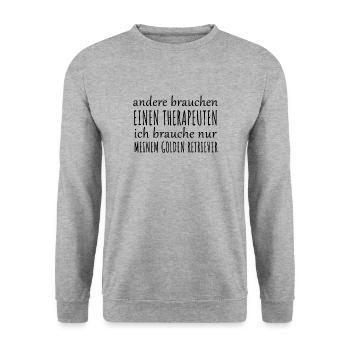 Golden Retriever Hund Shirt Geschenk - Unisex Pullover - Weißgrau meliert - Vorne - Alina (178cm) & Michal (187cm)