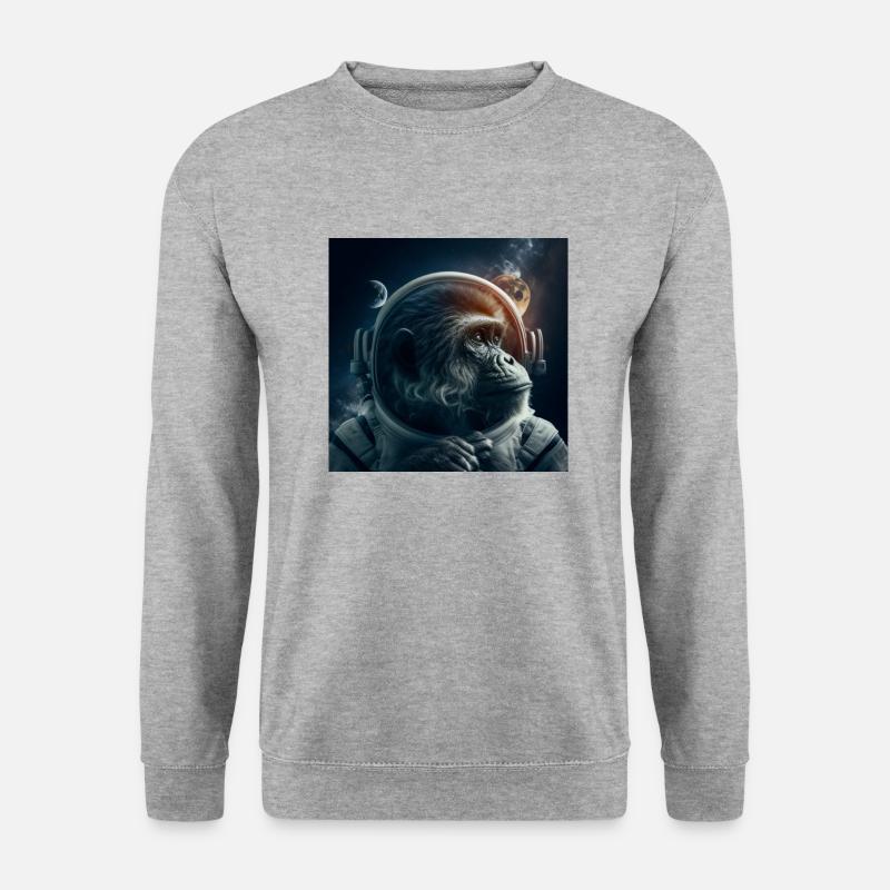 Monkey Astronaut #02 - Unisex Sweatshirt - salt & pepper