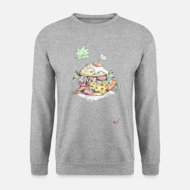Hamburger Vegetarisch - Unisex Pullover - Weißgrau meliert