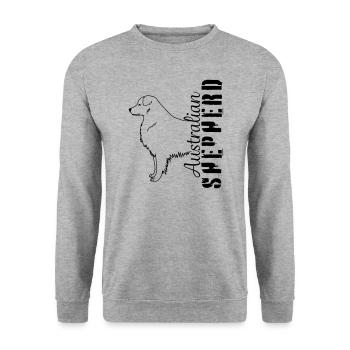 Aussies herding dog pet - Unisex Sweatshirt - salt & pepper - Front - Alina (178cm) & Michal (187cm)