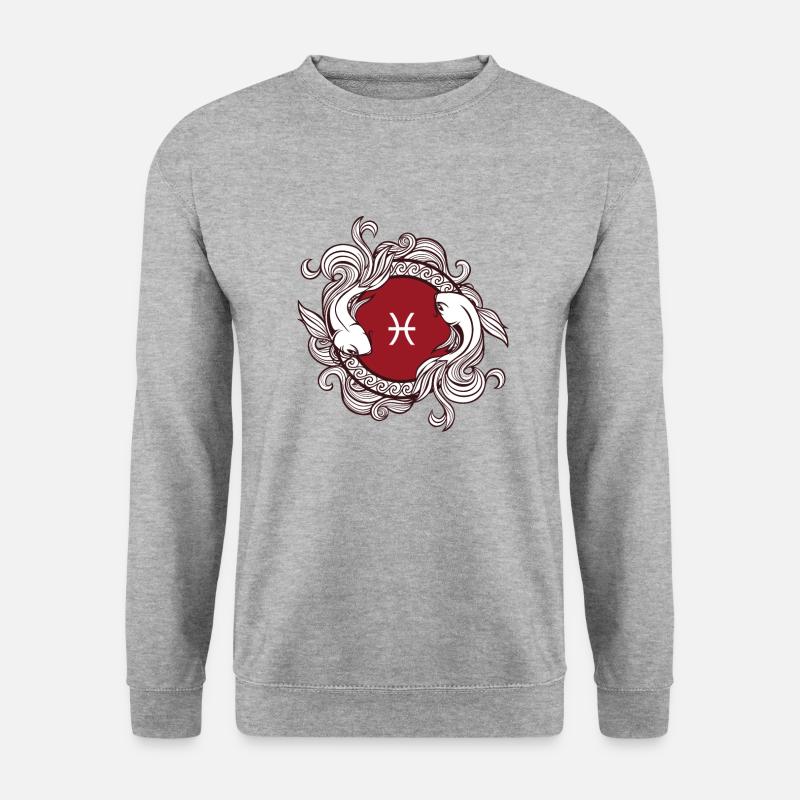 Fisch - Unisex Pullover - Weißgrau meliert