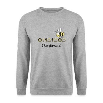 code binaire informatique cadeau de miel d'abeille - Sweat-shirt Unisexe - gris chiné - Devant - Alina (178cm) & Michal (187cm)
